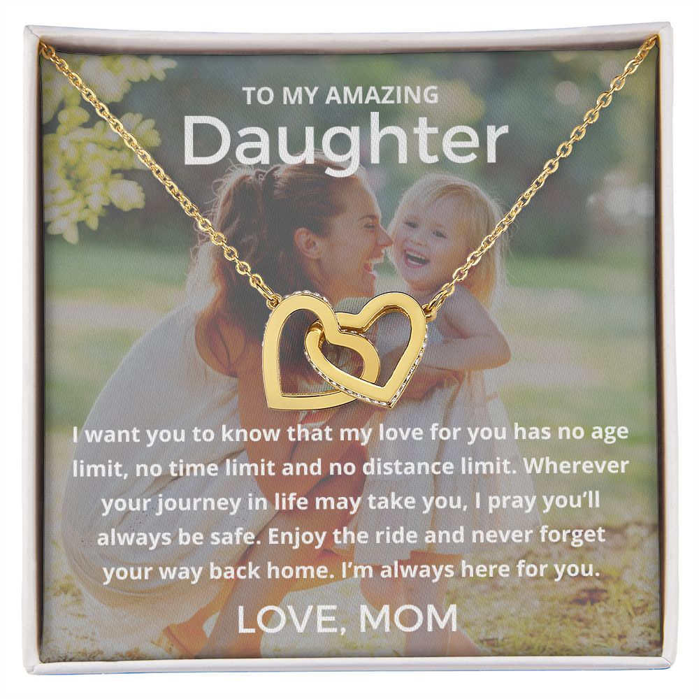 My Amazing Daughter - Interlocking Hearts Necklace For Daughter (Personalize With Your Photo!)