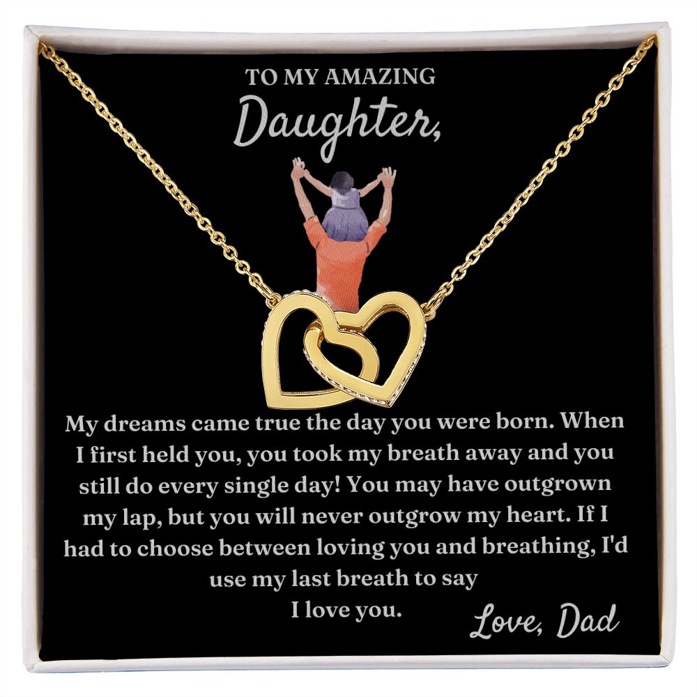 When I First Held You - Interlocking Hearts Necklace For Daughter