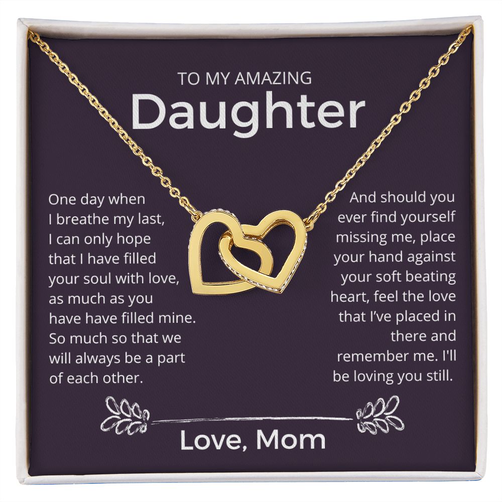 I'll Be Loving You Still - Interlocking Hearts Necklace For Daughter
