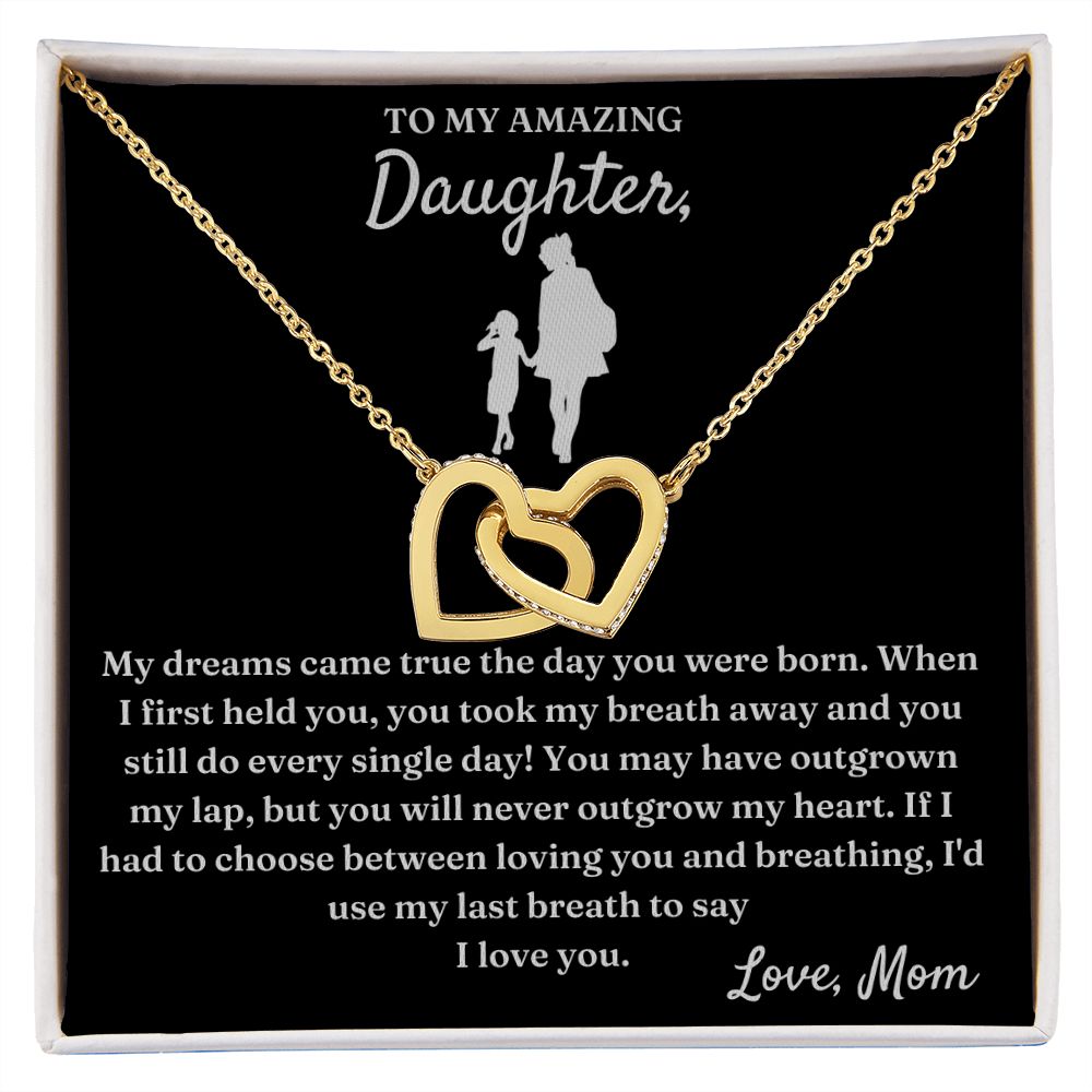 My Last Breath - Interlocking Hearts Necklace For Daughter