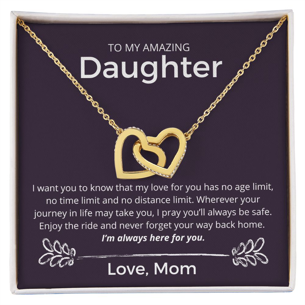 Never Forget Your Way Back Home - Interlocking Hearts Necklace For Daughter