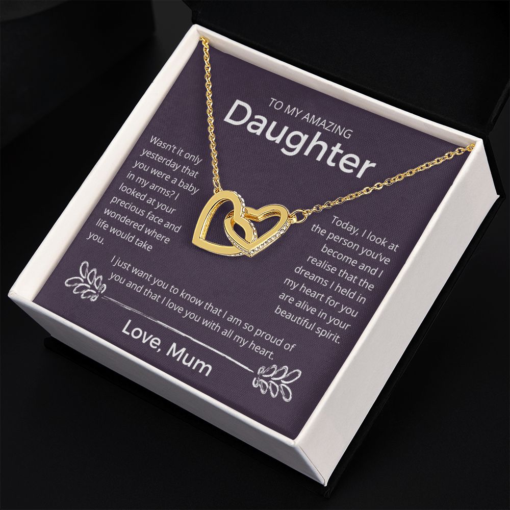 The Dreams I Held In My Heart - Interlocking Hearts Necklace For Daughter