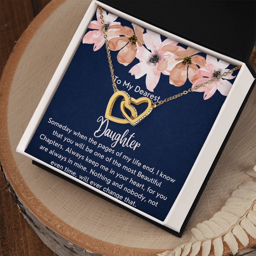 To My Dearest Daughter - Interlocking Hearts Necklace