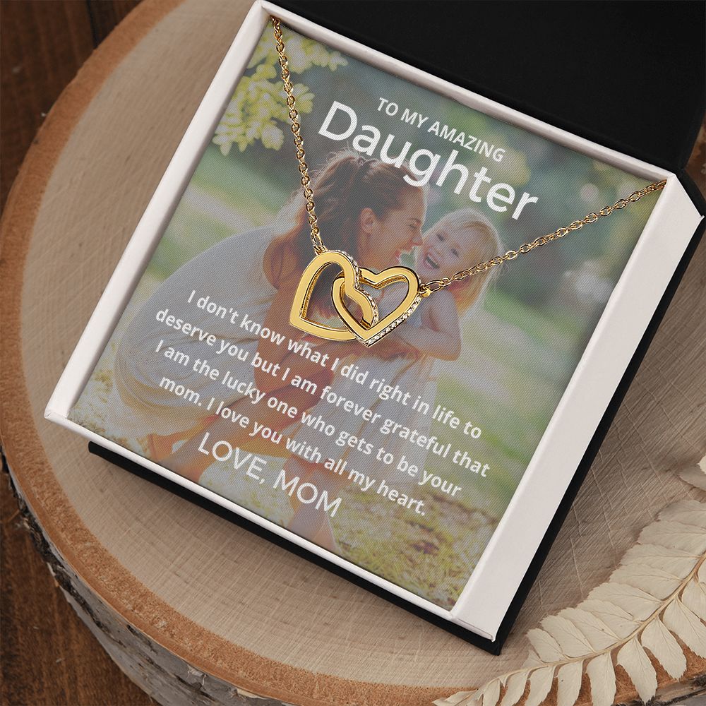 The Lucky One - Interlocking Hearts Necklace For Daughter
