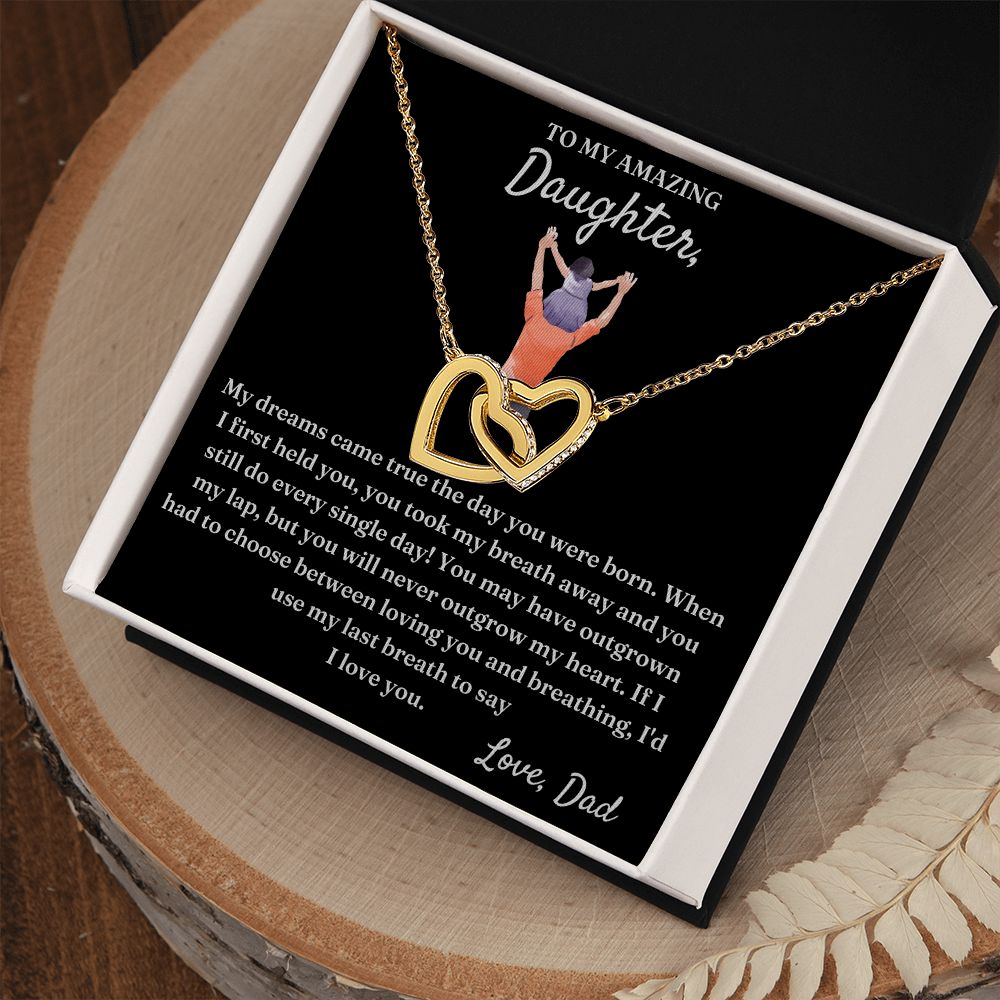 When I First Held You - Interlocking Hearts Necklace For Daughter