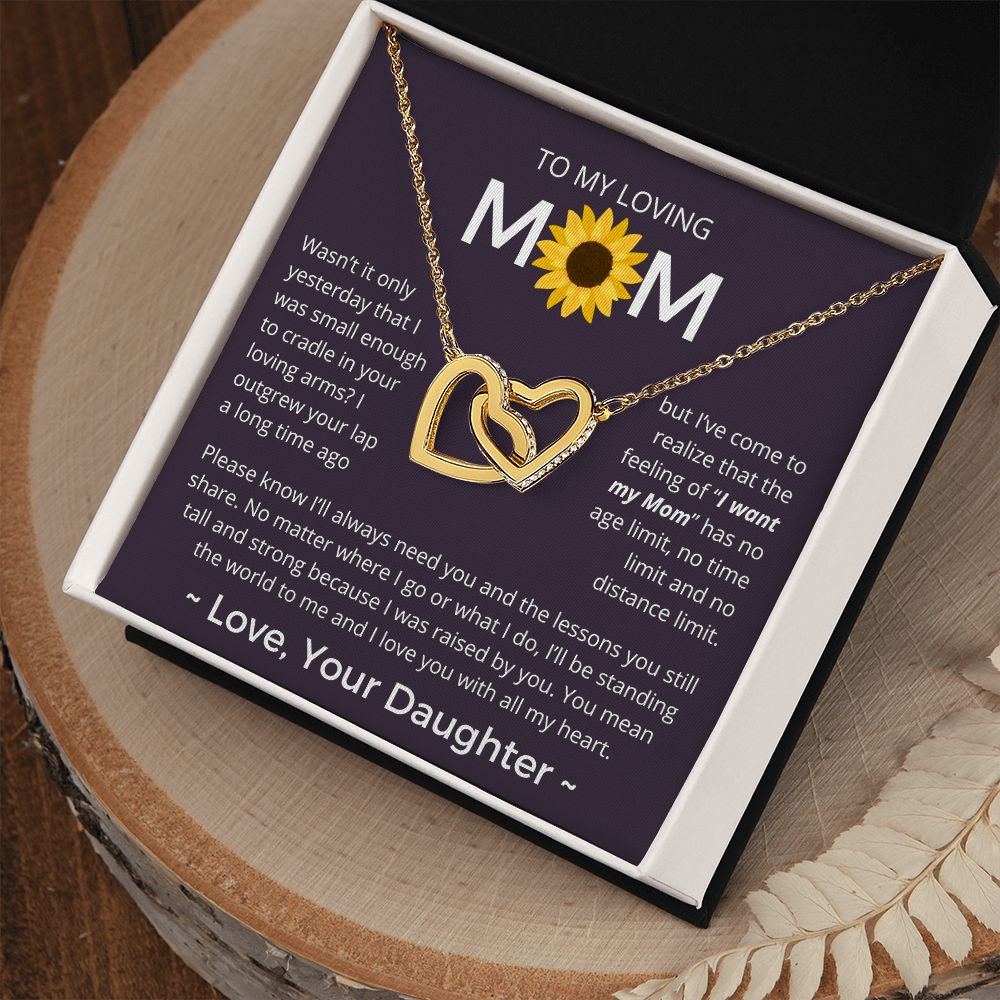 You Mean The World To Me - Interlocking Hearts Necklace For Mom