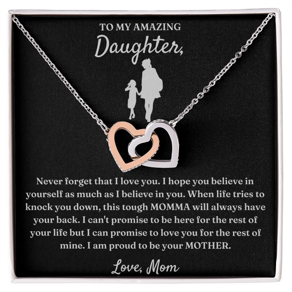 I Believe In You - Interlocking Hearts Necklace For Daughter