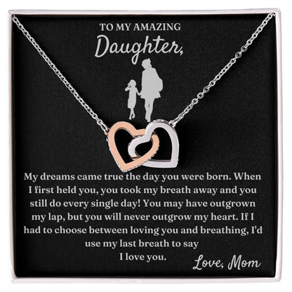 My Last Breath - Interlocking Hearts Necklace For Daughter