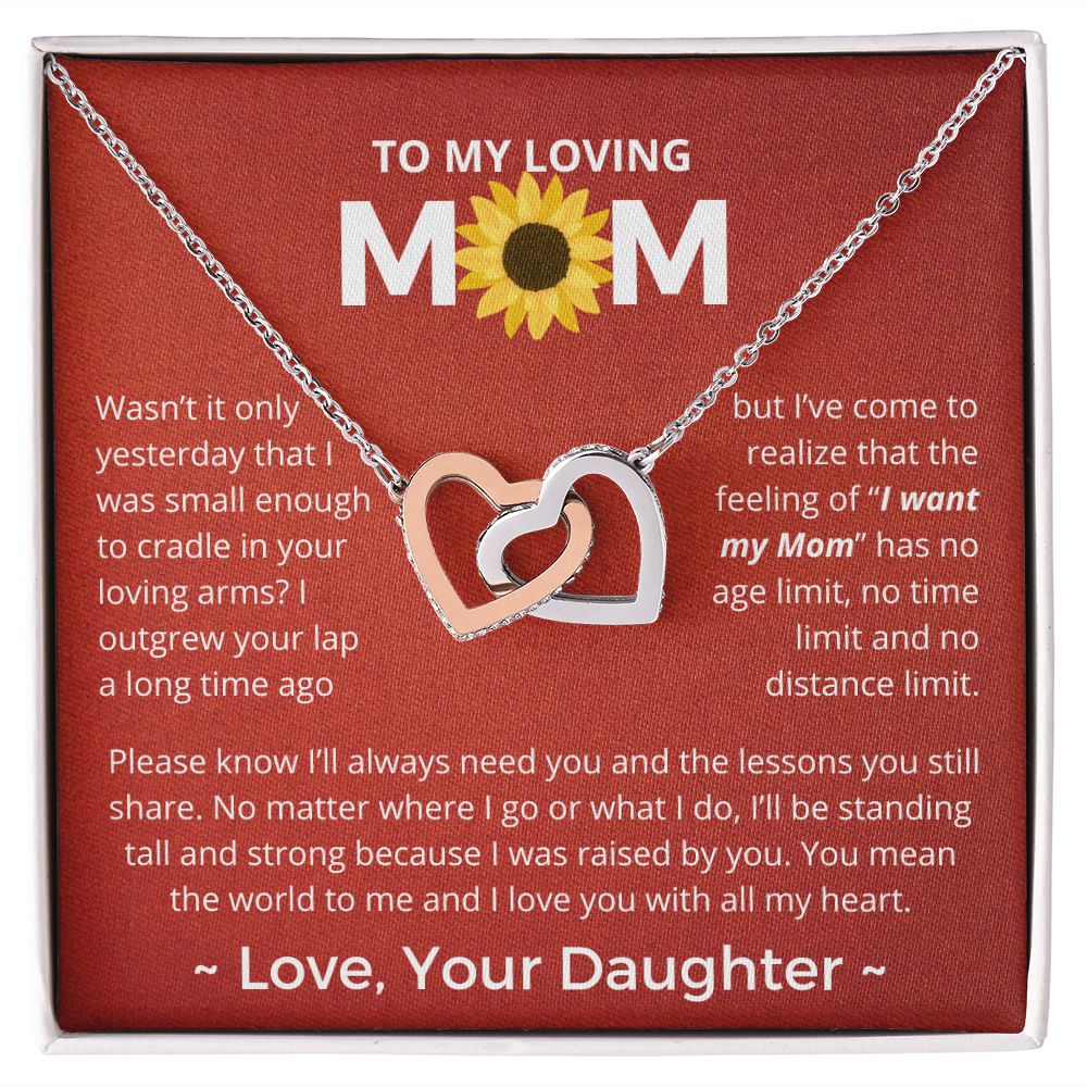 You Mean The World To Me - Interlocking Hearts Necklace For Mom