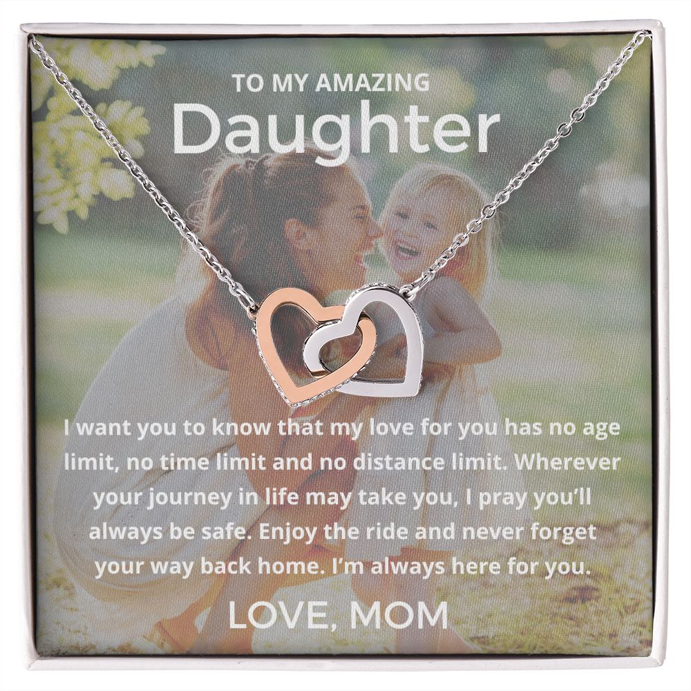 My Amazing Daughter - Interlocking Hearts Necklace For Daughter (Personalize With Your Photo!)