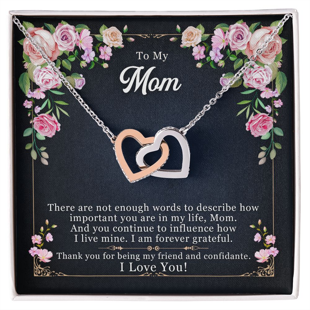 Message card necklace for Mom