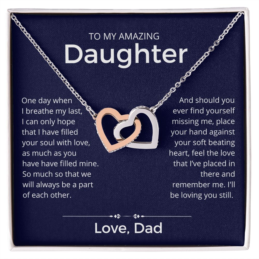 Always A Part Of Each Other - Interlocking Hearts Necklace For Daughter