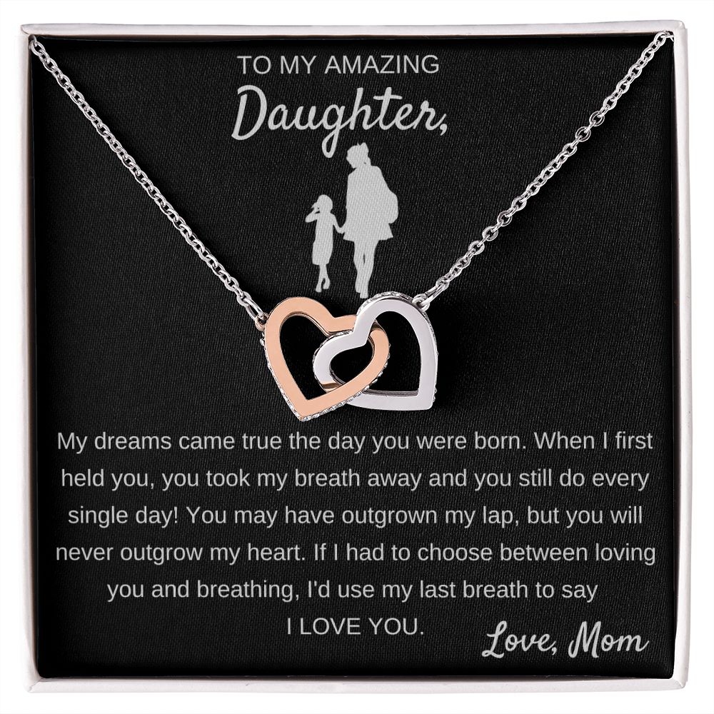 When I First Held You - Interlocking Hearts Necklace For Daughter
