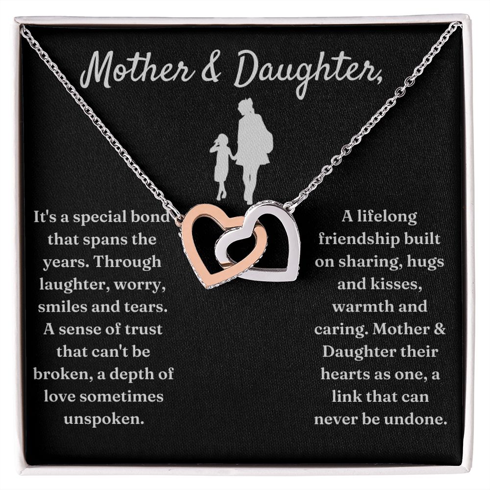 Special Bond That Spans The Years - Interlocking Hearts Necklace For Daughter