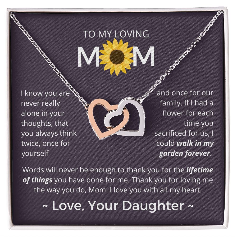 If I Had A Flower - Interlocking Hearts Necklace For Mom