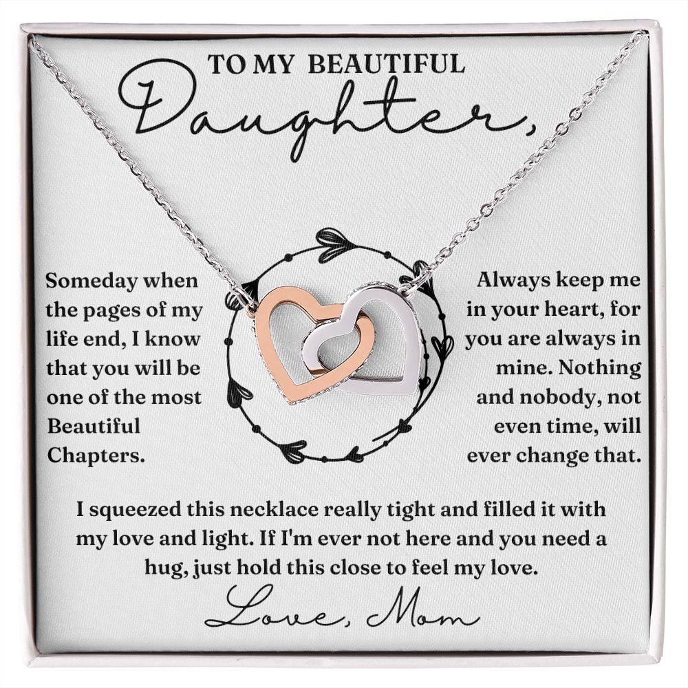 Pages Of My Life - Interlocking Hearts Necklace For Daughter