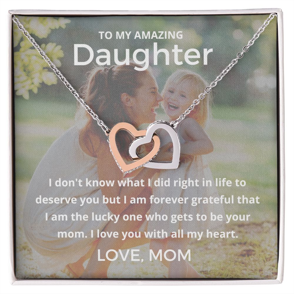 The Lucky One - Interlocking Hearts Necklace For Daughter
