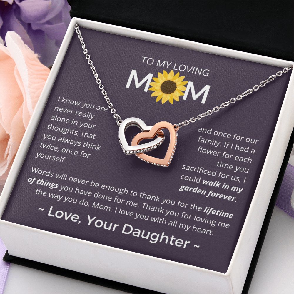 If I Had A Flower - Interlocking Hearts Necklace For Mom