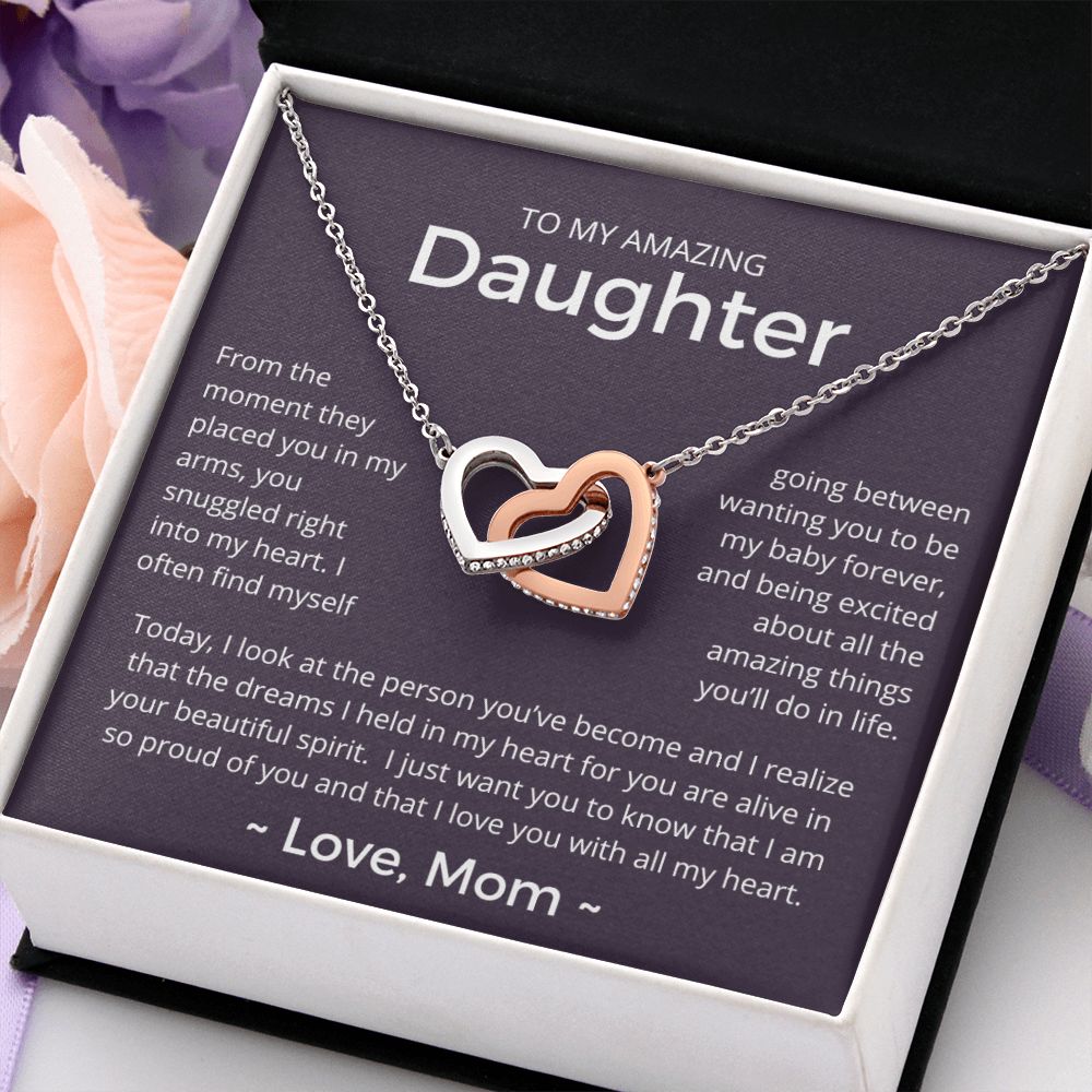 From The Moment - Interlocking Hearts Necklace For Daughter