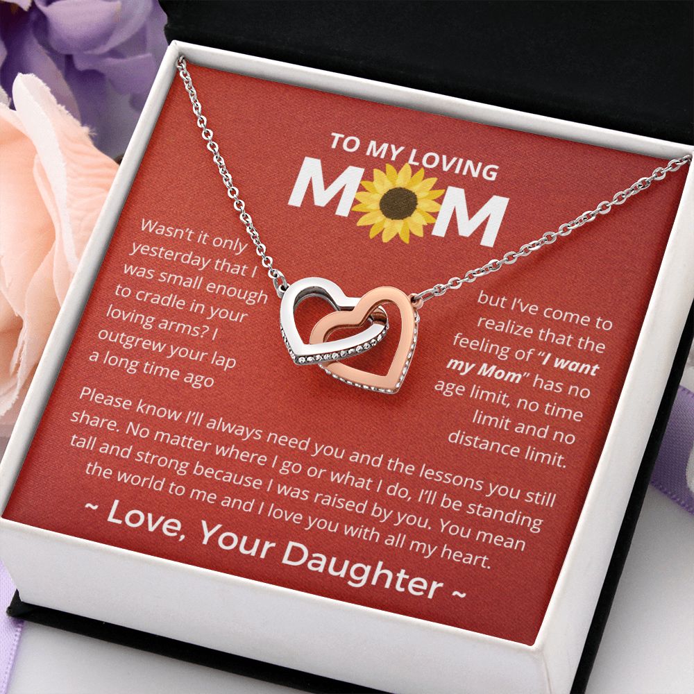 You Mean The World To Me - Interlocking Hearts Necklace For Mom