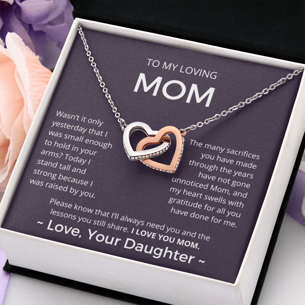 I Stand Tall And Strong - Interlocking Hearts Necklace For Mom