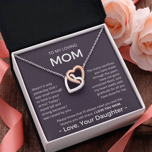 I Stand Tall And Strong - Interlocking Hearts Necklace For Mom