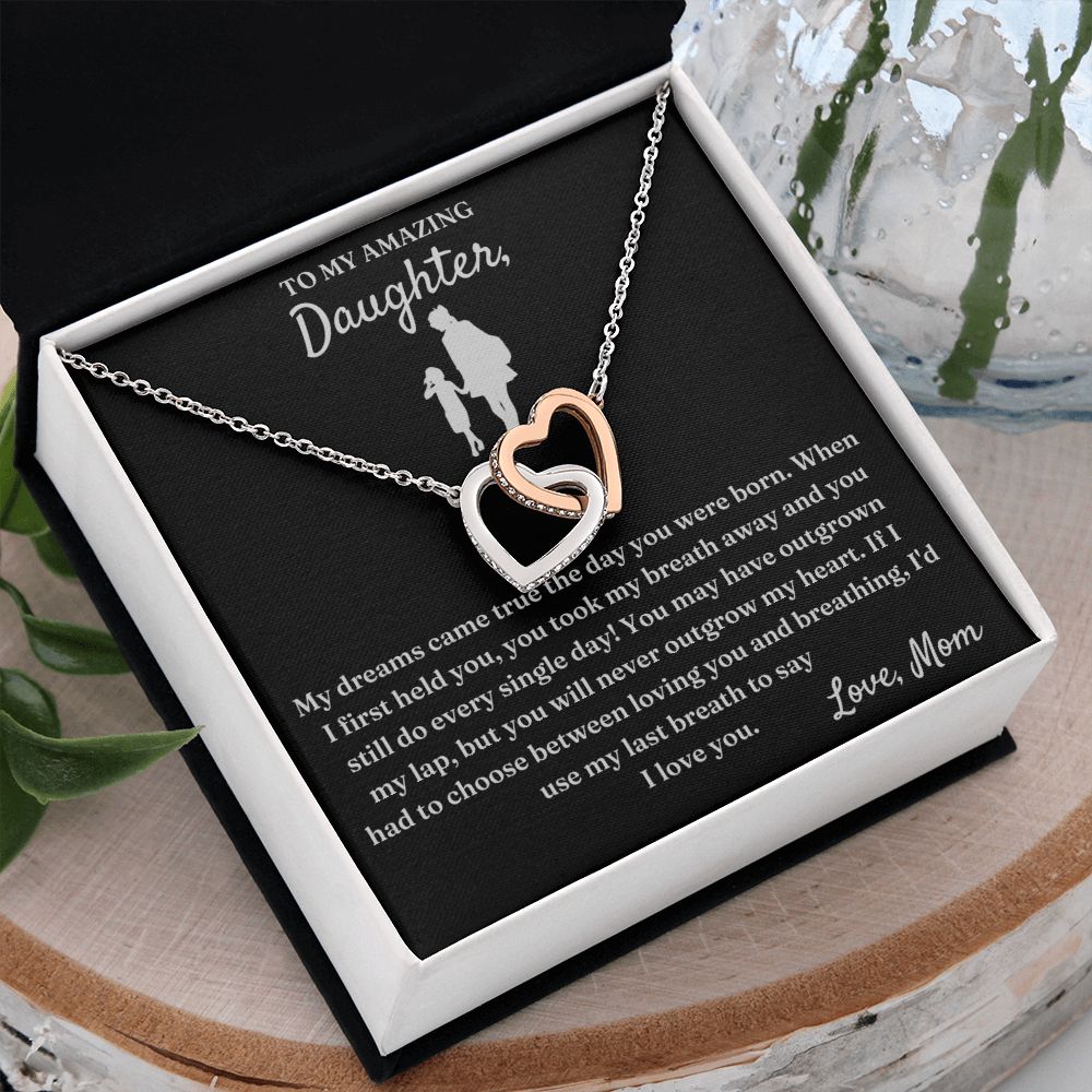 My Last Breath - Interlocking Hearts Necklace For Daughter