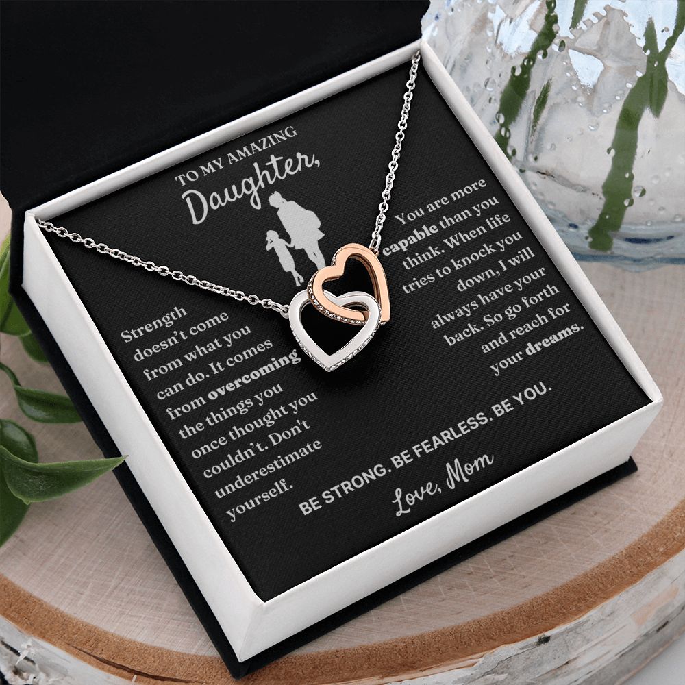 Be Fearless - Interlocking Hearts Necklace For Daughter