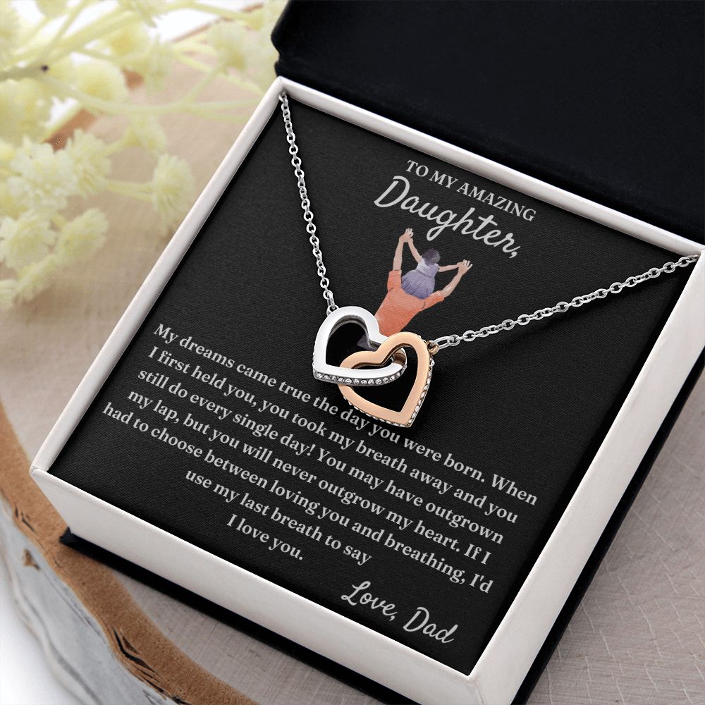 When I First Held You - Interlocking Hearts Necklace For Daughter