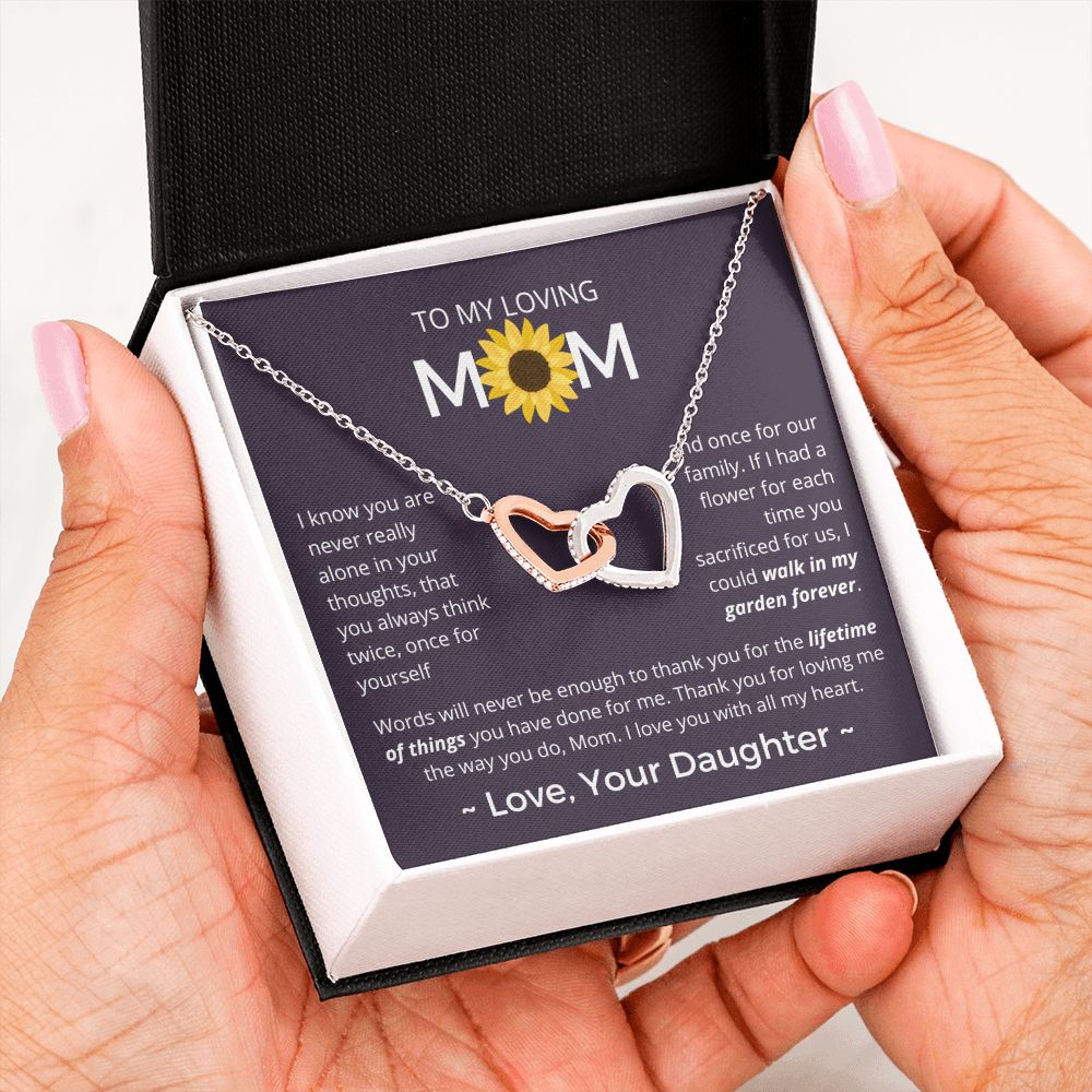 If I Had A Flower - Interlocking Hearts Necklace For Mom