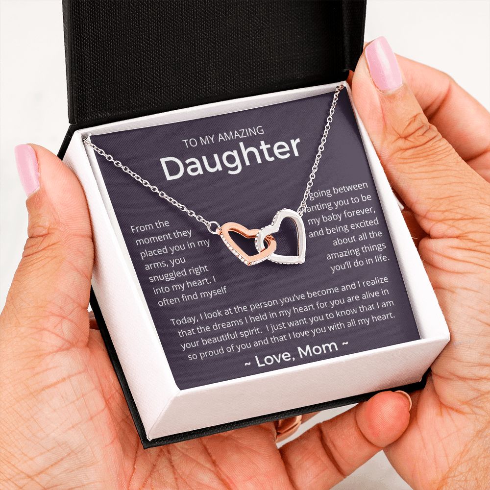 From The Moment - Interlocking Hearts Necklace For Daughter