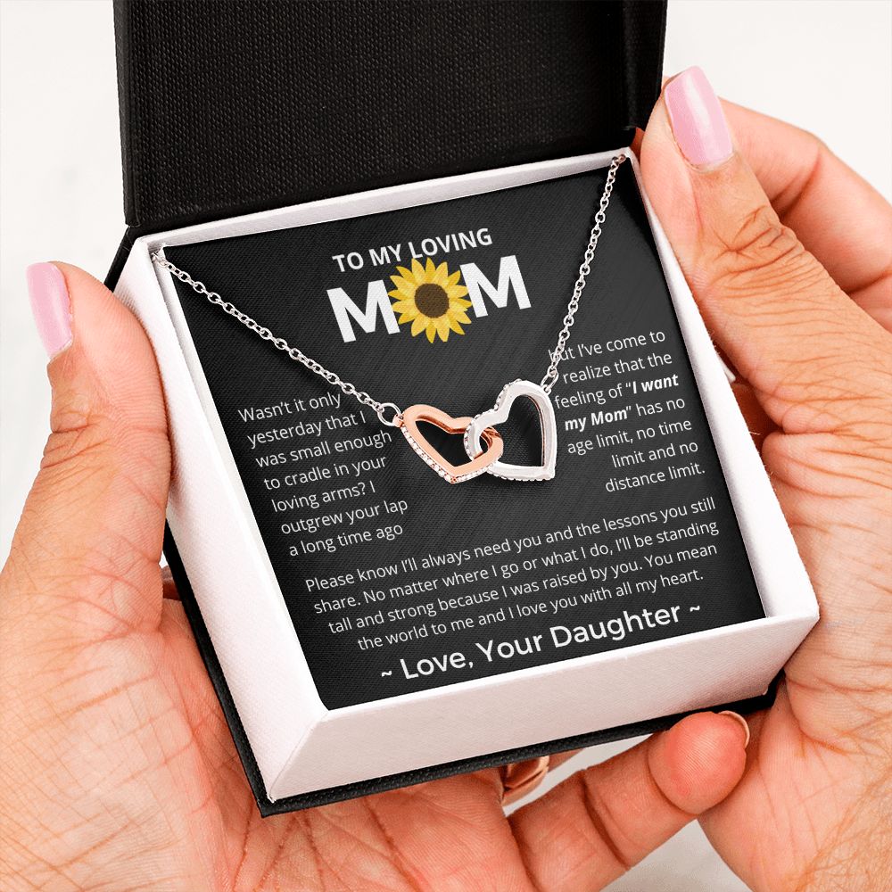 You Mean The World To Me - Interlocking Hearts Necklace For Mom