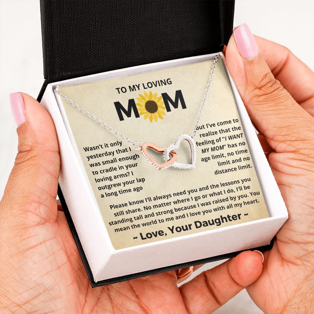 You Mean The World To Me - Interlocking Hearts Necklace For Mom