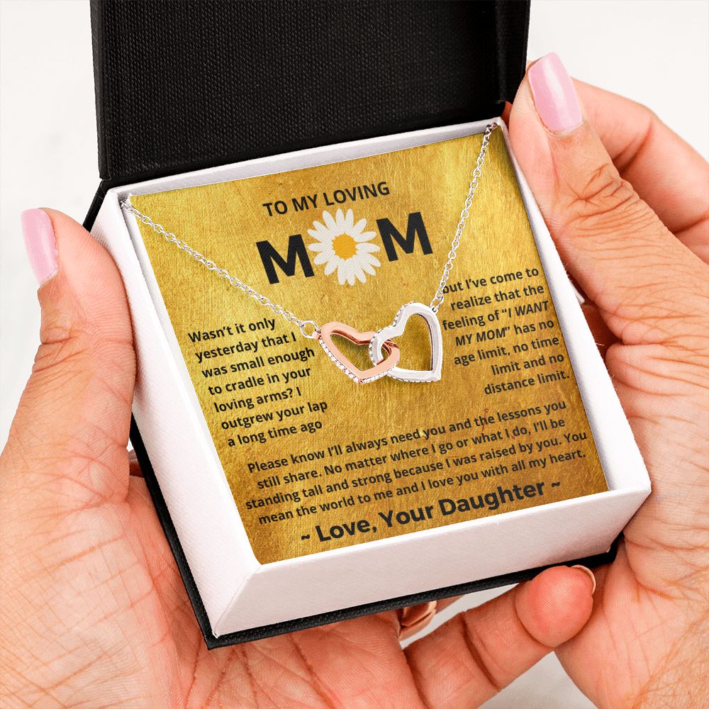 You Mean The World To Me - Interlocking Hearts Necklace For Mom