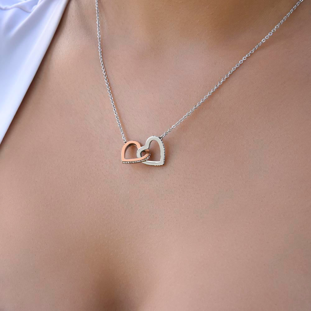 Keep Me In Your Heart - Interlocking Hearts Necklace For Daughter