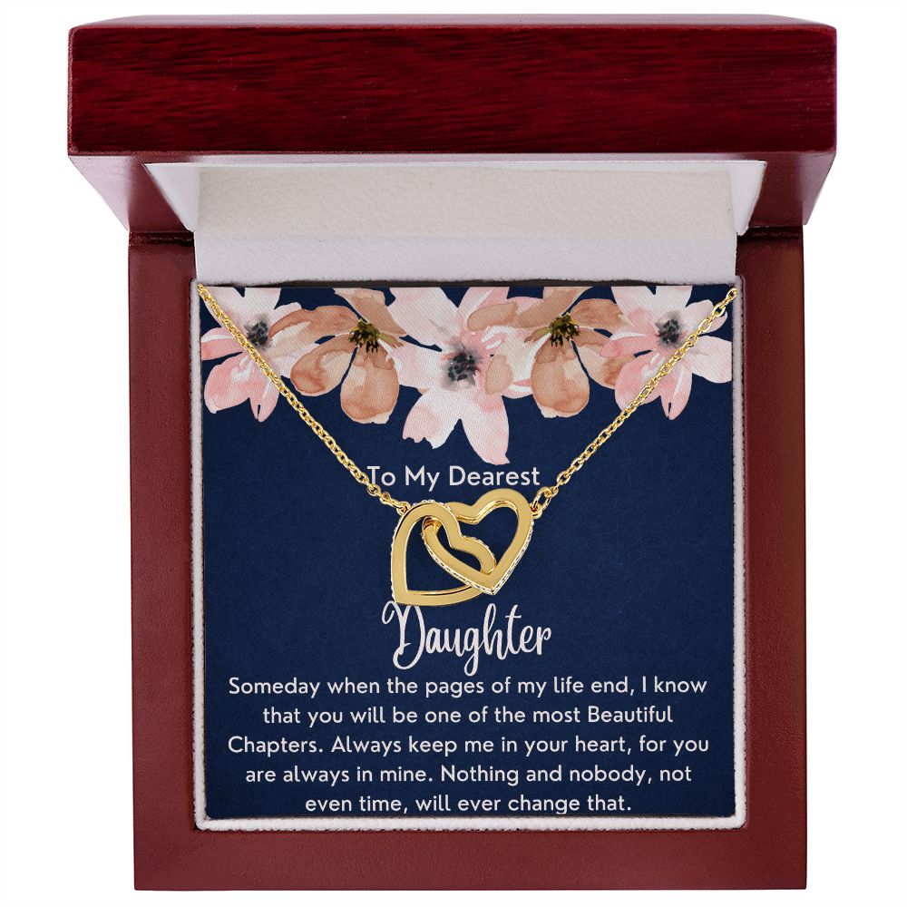 To My Dearest Daughter - Interlocking Hearts Necklace