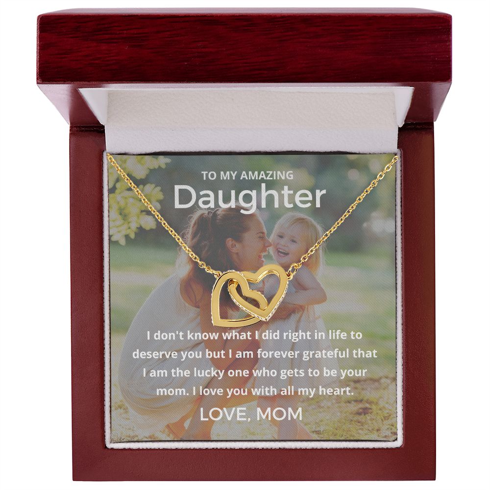 The Lucky One - Interlocking Hearts Necklace For Daughter