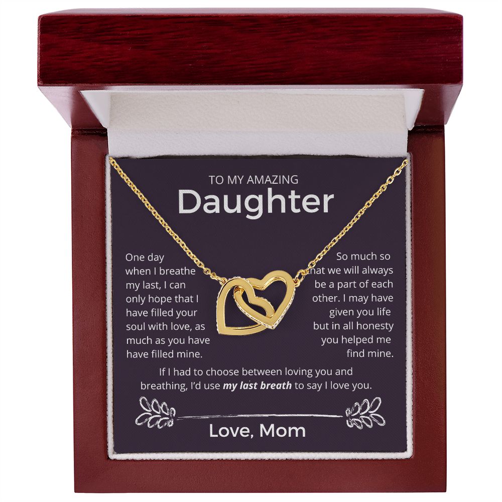 My Last Breath - Interlocking Hearts Necklace For Daughter