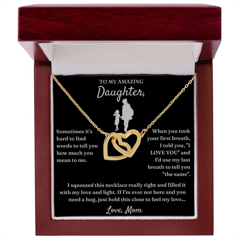 Hard To Find Words - Interlocking Hearts Necklace For Daughter