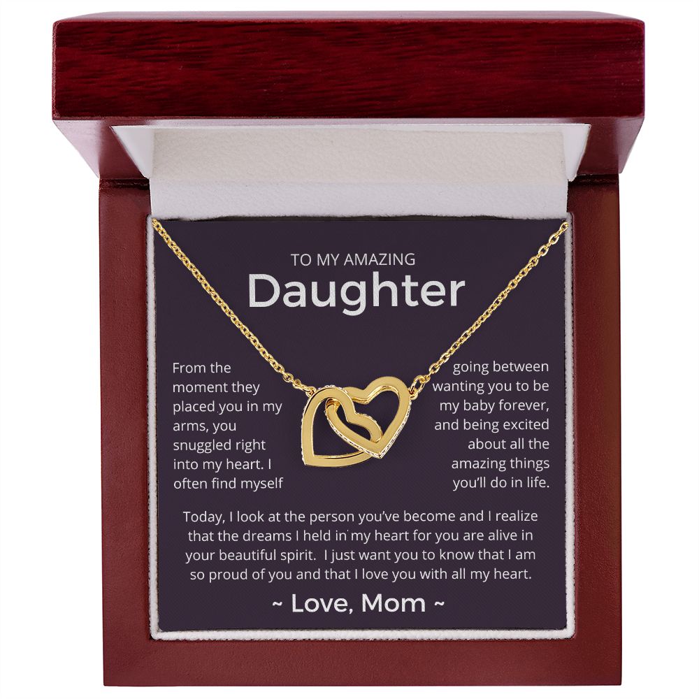 From The Moment - Interlocking Hearts Necklace For Daughter