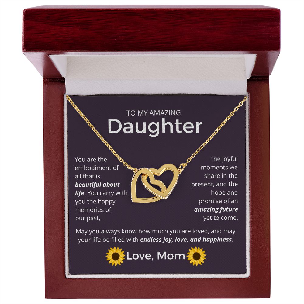 All That Is Beautiful About Life - Interlocking Hearts Necklace For Daughter