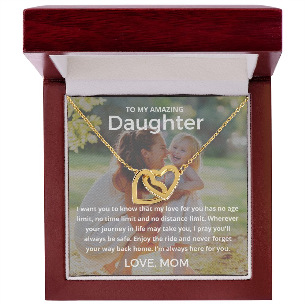 My Amazing Daughter - Interlocking Hearts Necklace For Daughter (Personalize With Your Photo!)