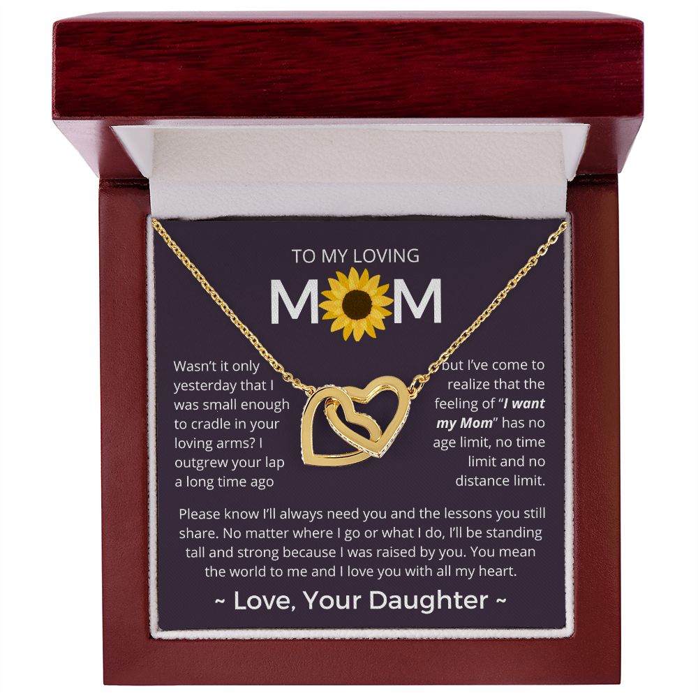 You Mean The World To Me - Interlocking Hearts Necklace For Mom