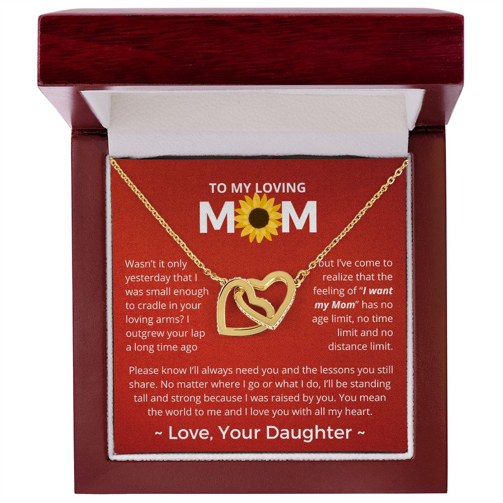You Mean The World To Me - Interlocking Hearts Necklace For Mom