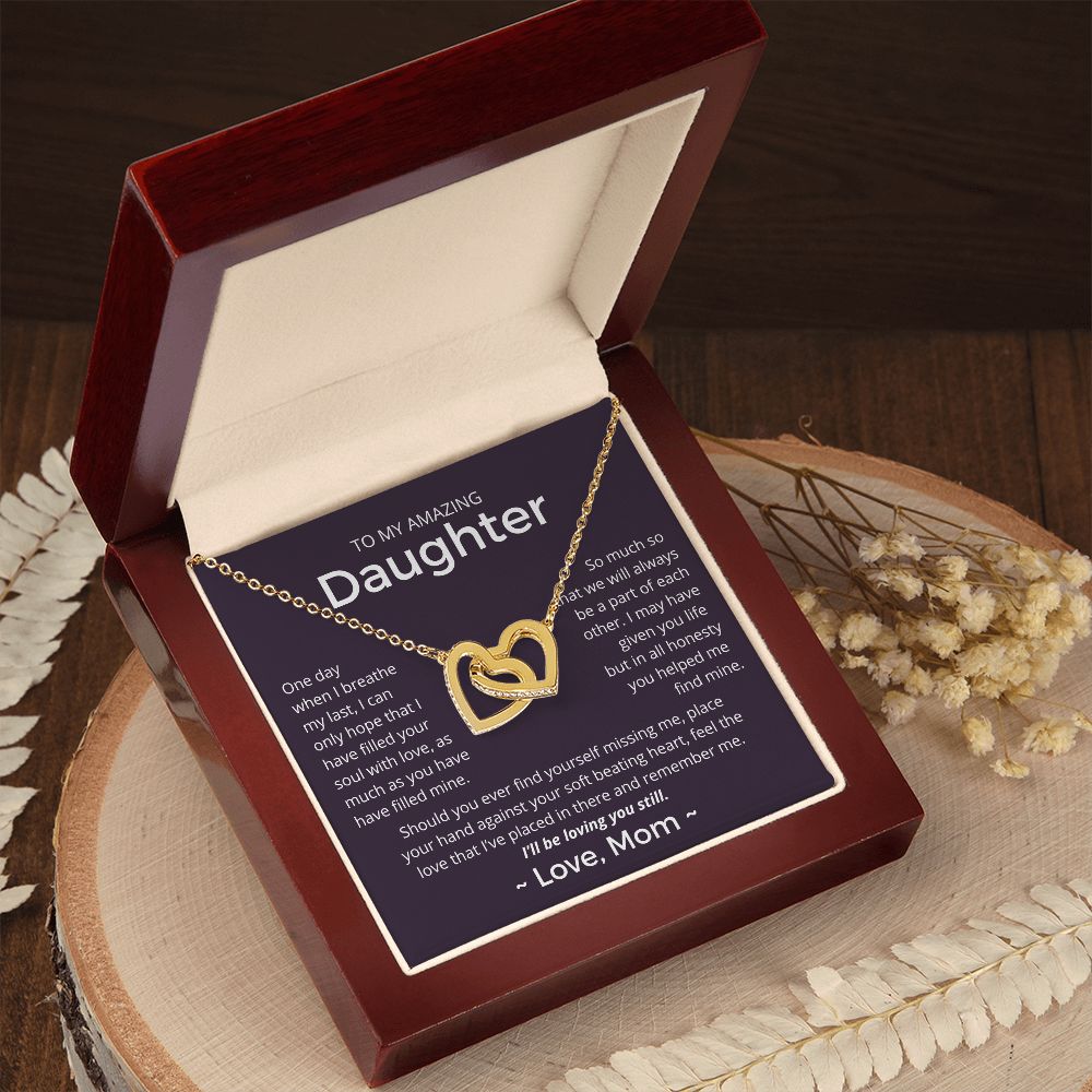 When I Breath My Last - Interlocking Hearts Necklace For Daughter