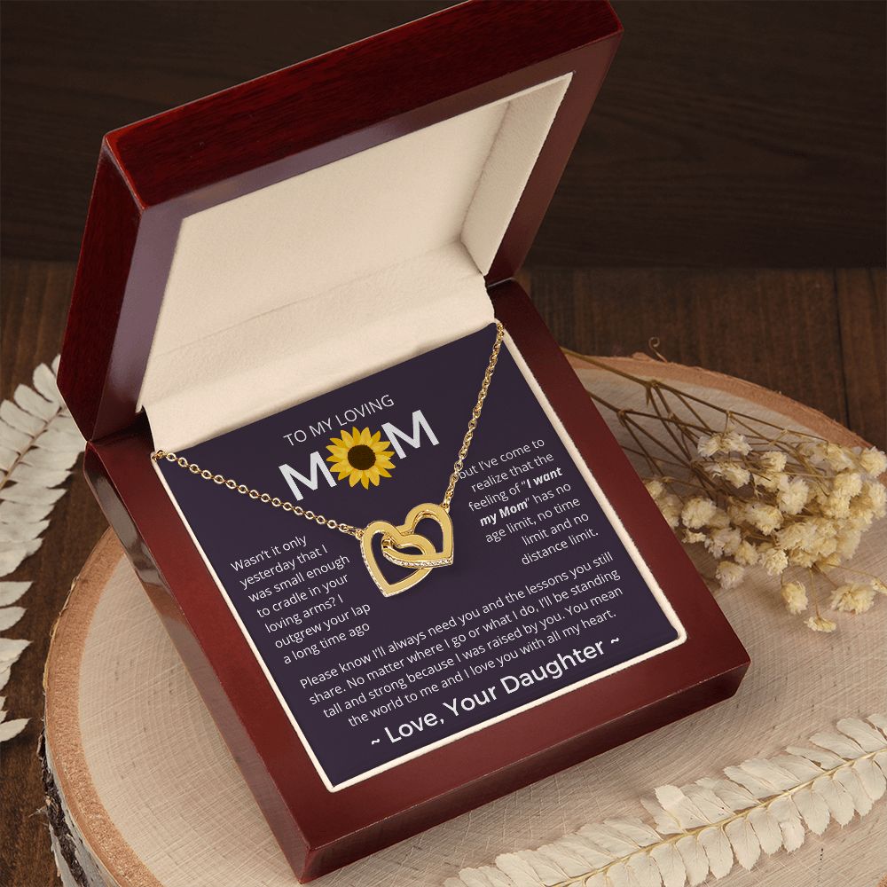 You Mean The World To Me - Interlocking Hearts Necklace For Mom