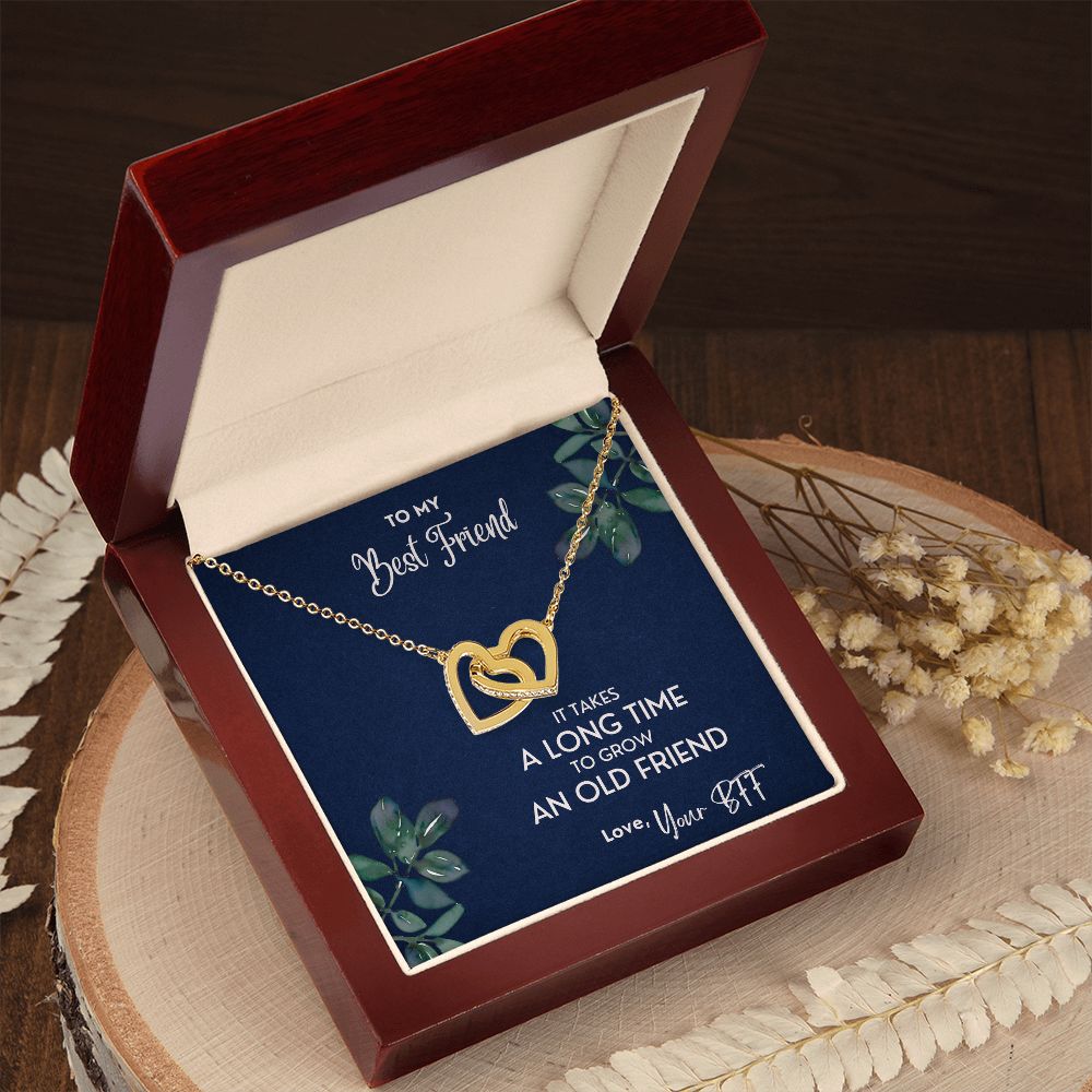 It Takes A Long Time To Grow An Old Friend - Interlocking Hearts Necklace
