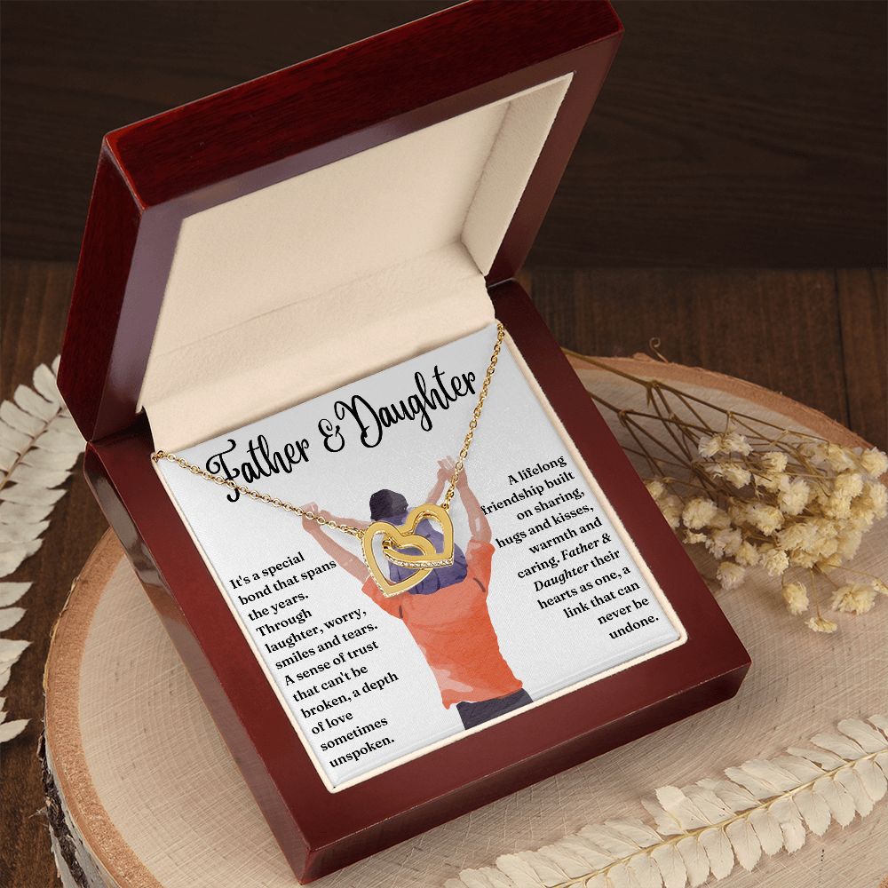 Special Bond That Spans The Years - Interlocking Hearts Necklace For Daughter