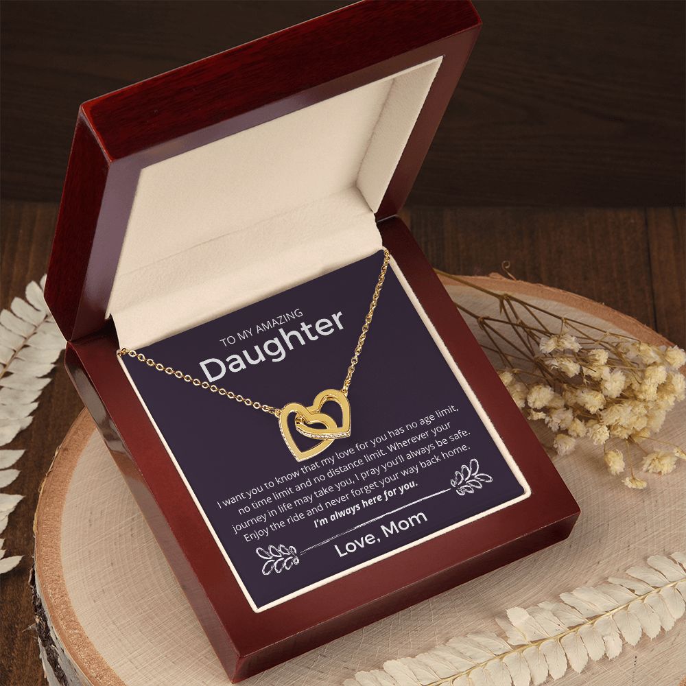 Never Forget Your Way Back Home - Interlocking Hearts Necklace For Daughter