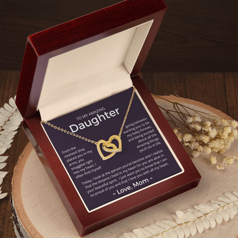 From The Moment - Interlocking Hearts Necklace For Daughter